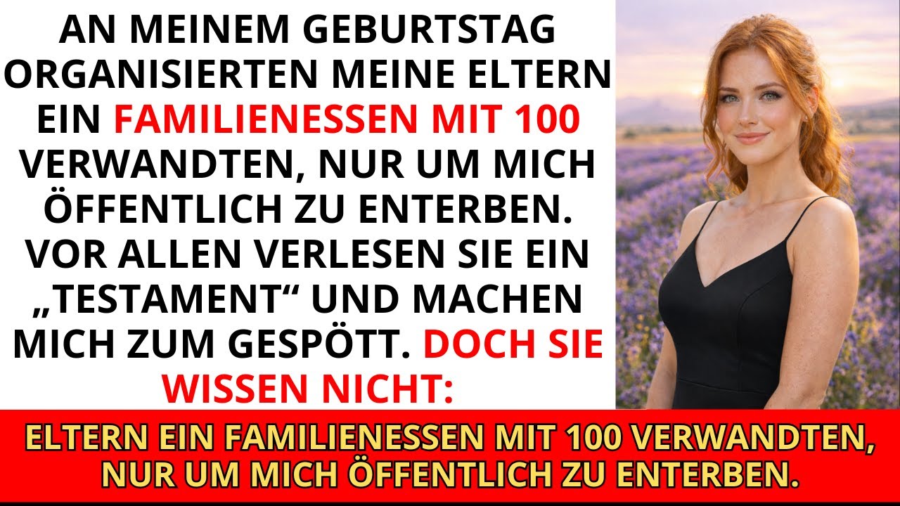 An meinem Geburtstag organisierten meine Eltern ein Familienessen mit 100 Verwandten, nur um mich...