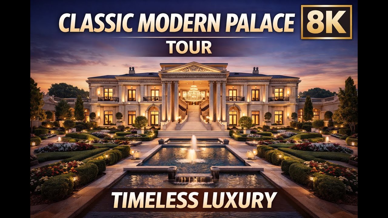 Classic Modern Palace 8K | Timeless Luxury Architecture Cinematic Tour