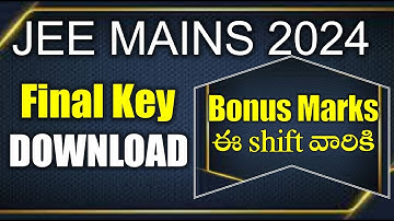 JEE MAINS 2024 Final Key Download