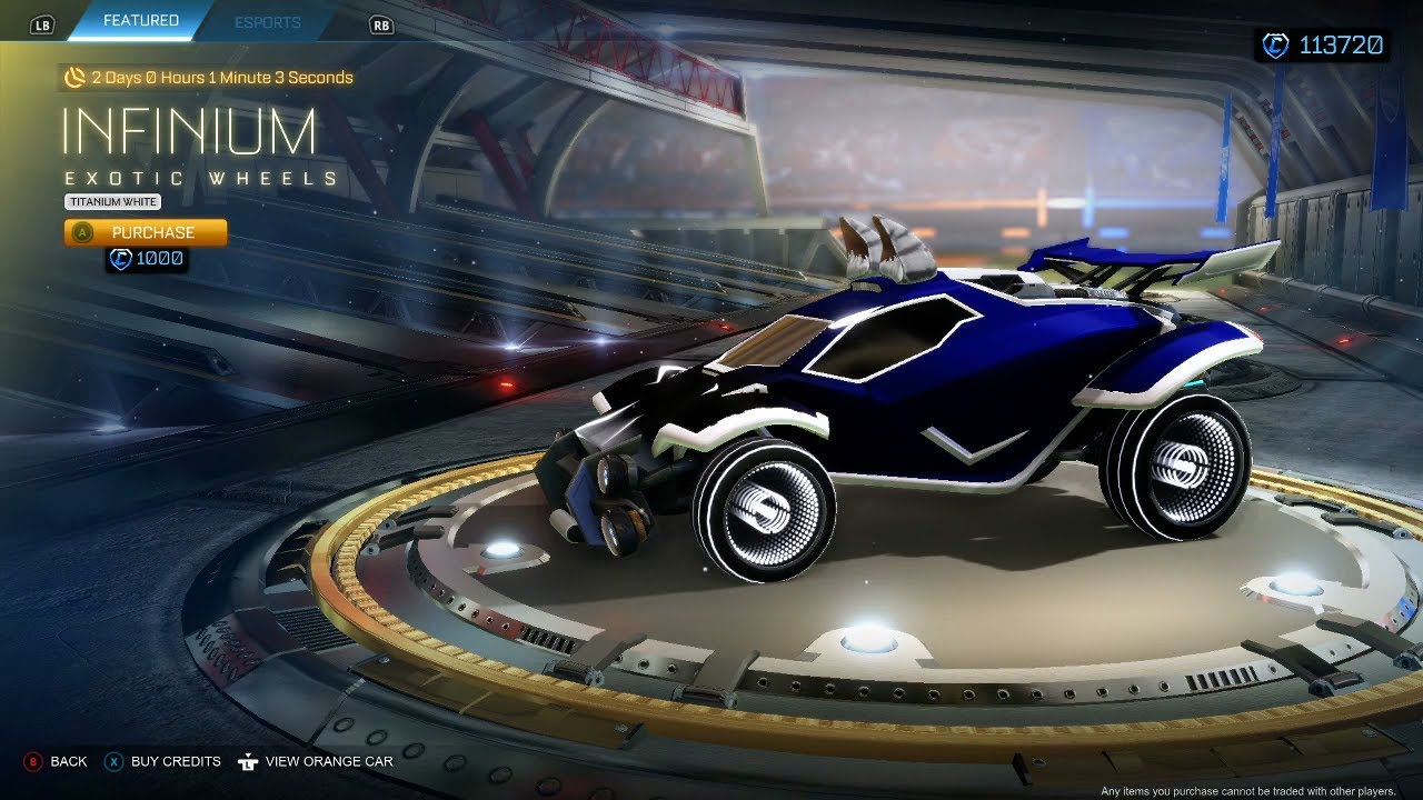 ROCKET LEAGUE ITEM SHOP Titanium White Infinium Exotic Wheels 11.09