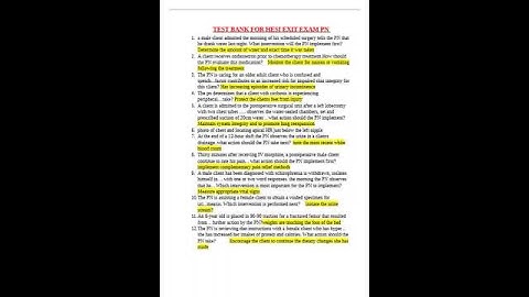 TEST BANK FOR HESI EXIT EXAM PN