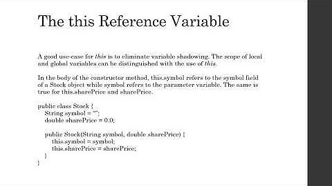 The this Reference Variable