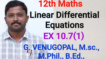 tn 12th maths|Introduction to linear differential Equations|ex 10.7 q no1|ncert 12th maths created