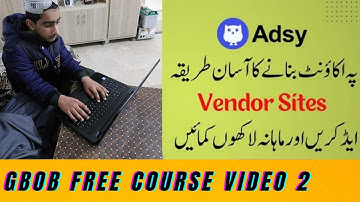 | How to add vendor sites in Adsy | How to Make Account on Adsy | Earn Money online Adsy.com | GBOB