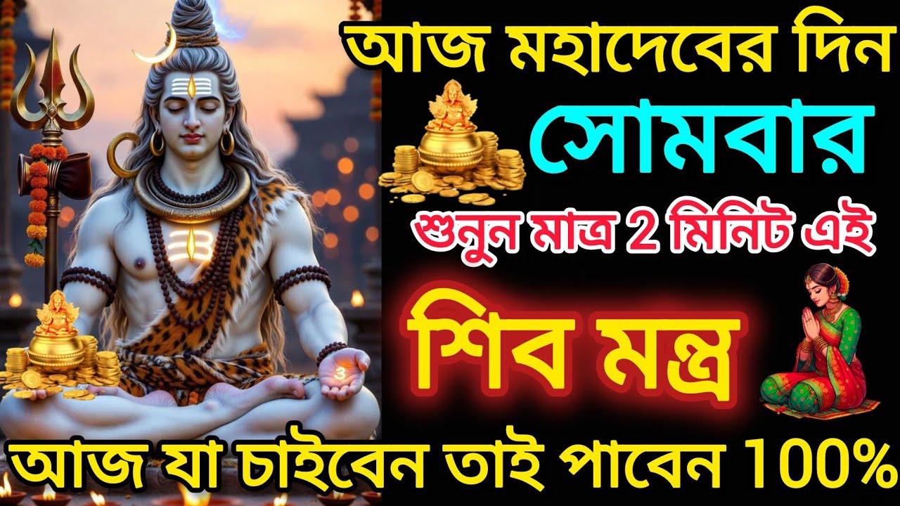 ✅আজ যা চাইবেন তাই পাবেন। শুধু মাত্র কানে শুনে নিন এই শিব মন্ত্র🕉️।100% গ্যারান্টি। Shiva mantra 