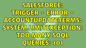 Salesforce: Trigger - Error - AccountUpdateTerms: System.LimitException: Too many SOQL queries: 101
