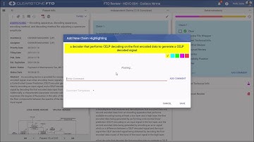 Clearstone FTO - Clearing a Claim with Element Highlighting
