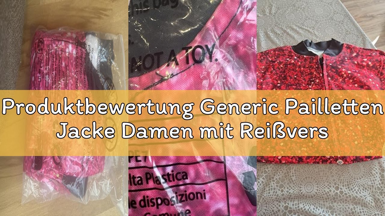 Produktbewertung Generic Pailletten Jacke Damen mit Reißverschluss Glitzer Bomberjacke Bolero Elegan