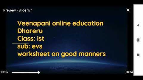 1st class EVS worksheet on good manners