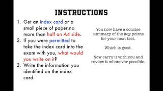 Study Skills 1: (Don't Ever) Cheat Sheet Test Preparation