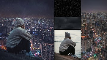 Sitting Alone [Rain Effect] Photo Manipulation Photoshop Tutorial