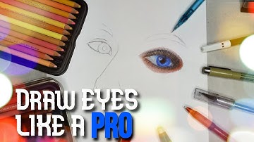 How to DRAW REALISTIC EYES using colorpencils (with voiceover!!) | 2 MINUTE TUTORIAL