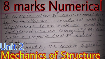 Calculation of load on concrete and steel. |Mechanics of structure| Unit:2| Simple stress and strain