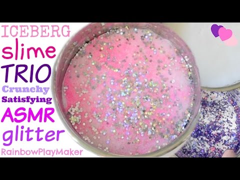 ICEBERG SLIME TRIO!!! Satisfying crunch!!! ASMR POKING & BUBBLES! - ICEBERG SLIME TRIO!!! Satisfying crunch!!! ASMR POKING & BUBBLES!