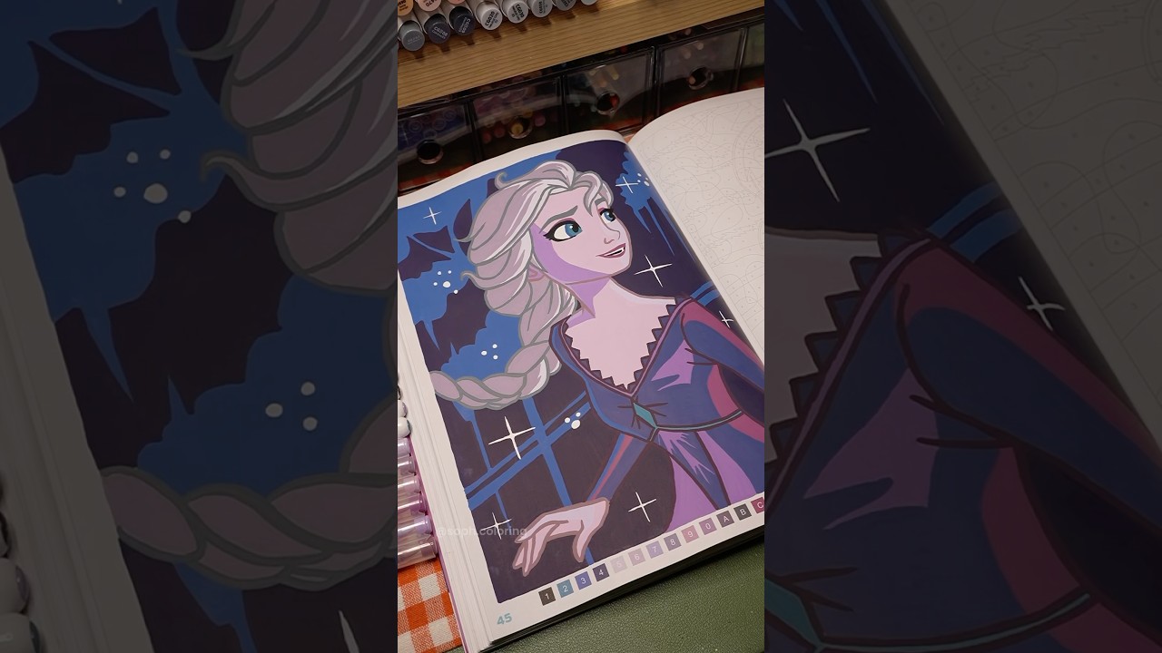 relaxing ASMR coloring Elsa ❄️👑 Disney color by numbers 