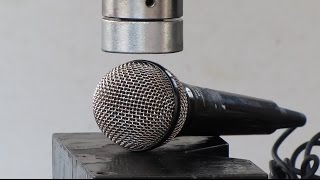 Microphone With Hydraulic Press Machine.
