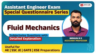 Fluid Mechanics|| Assistant Engineer Civil Exam || Free Questionnaire Series || AE | SSC JE | GATE