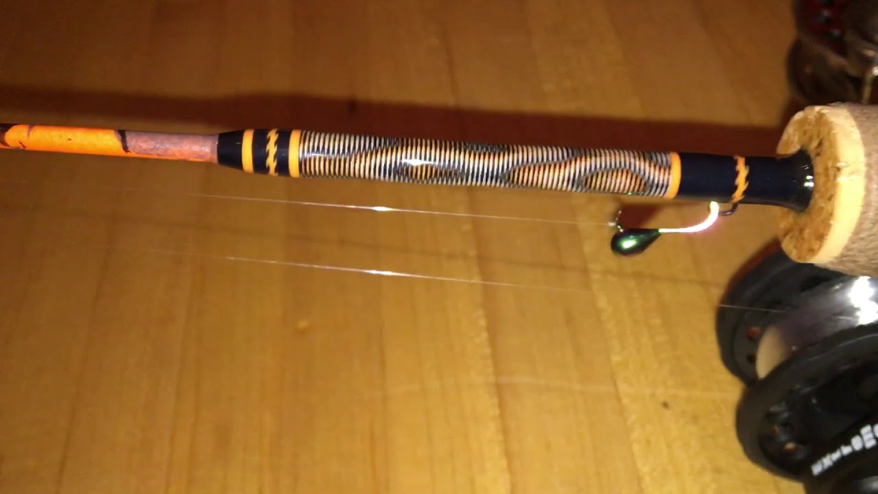 Completed Custom Orange Camo Ice Fishing Rod With Tiger Wrap YouTube