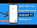 VIVO Y12s Android 11 FRP Unlock Without PC | VIVO Y12s Reset Google Account Lock 2022 | 100% Working
