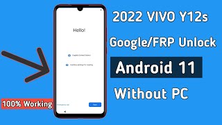 VIVO Y12s Android 11 FRP Unlock Without PC | VIVO Y12s Reset Google Account Lock 2022 | 100% Working