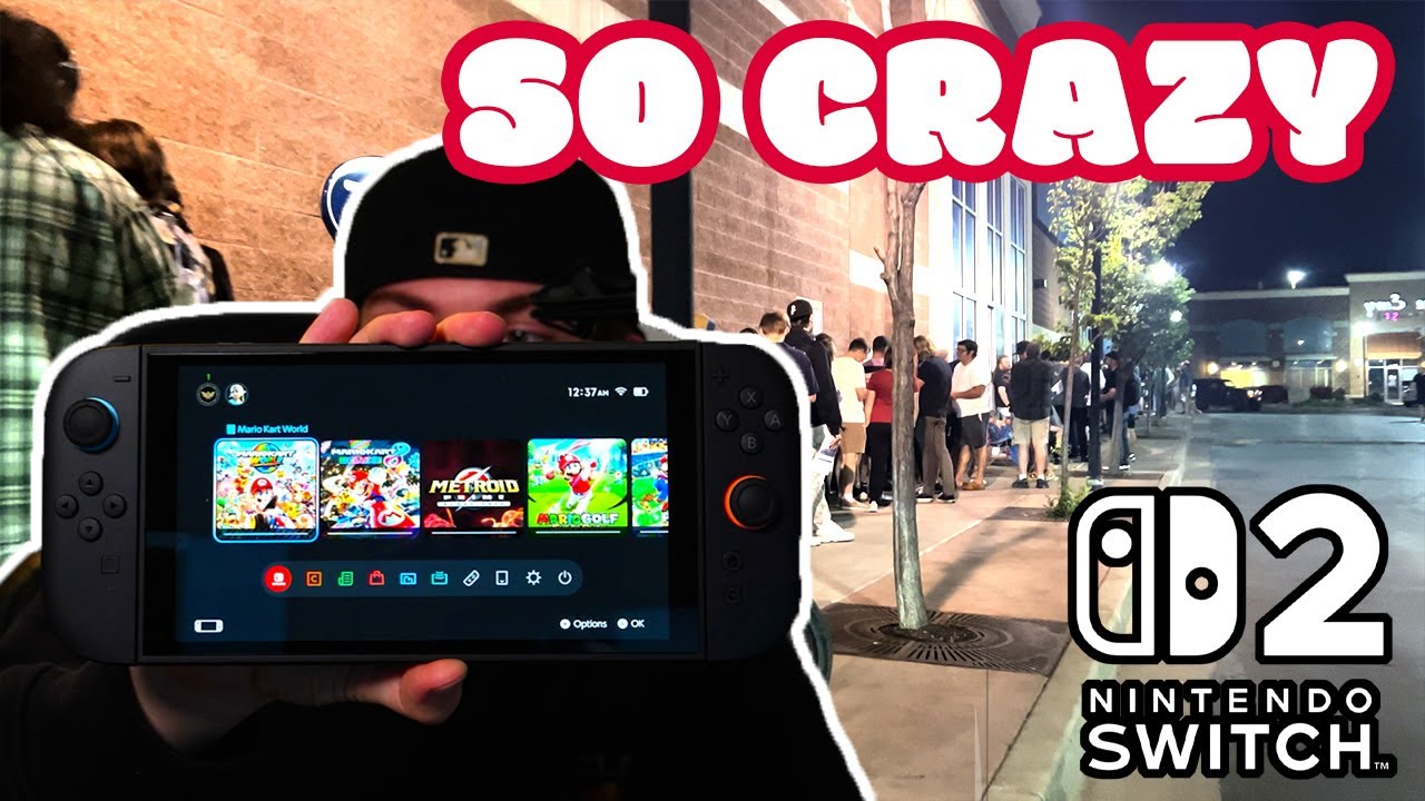 Switch 2 Launch Is Crazy - Picking Up The Switch 2 - Unboxing - YouTube
