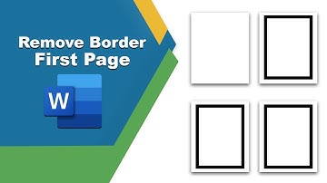 How to remove border from first page in word