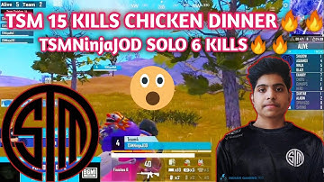 TSM 15 KILLS CHICKEN DINNER 🔥🥰 | TSMNinjaJOD 6 KILLS DOMINATION 😯 #BGMI