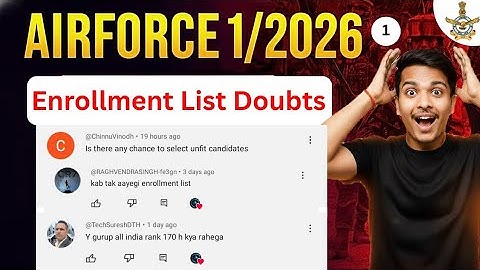 Enrollment list Doubts 01 Airforce 1 2026  | Rally & medical assistant | defenceverse 