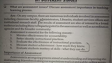 ASSESSMENT ISSUES // ASSESSMENT FOR LEARNING // B.ed 2nd YEAR