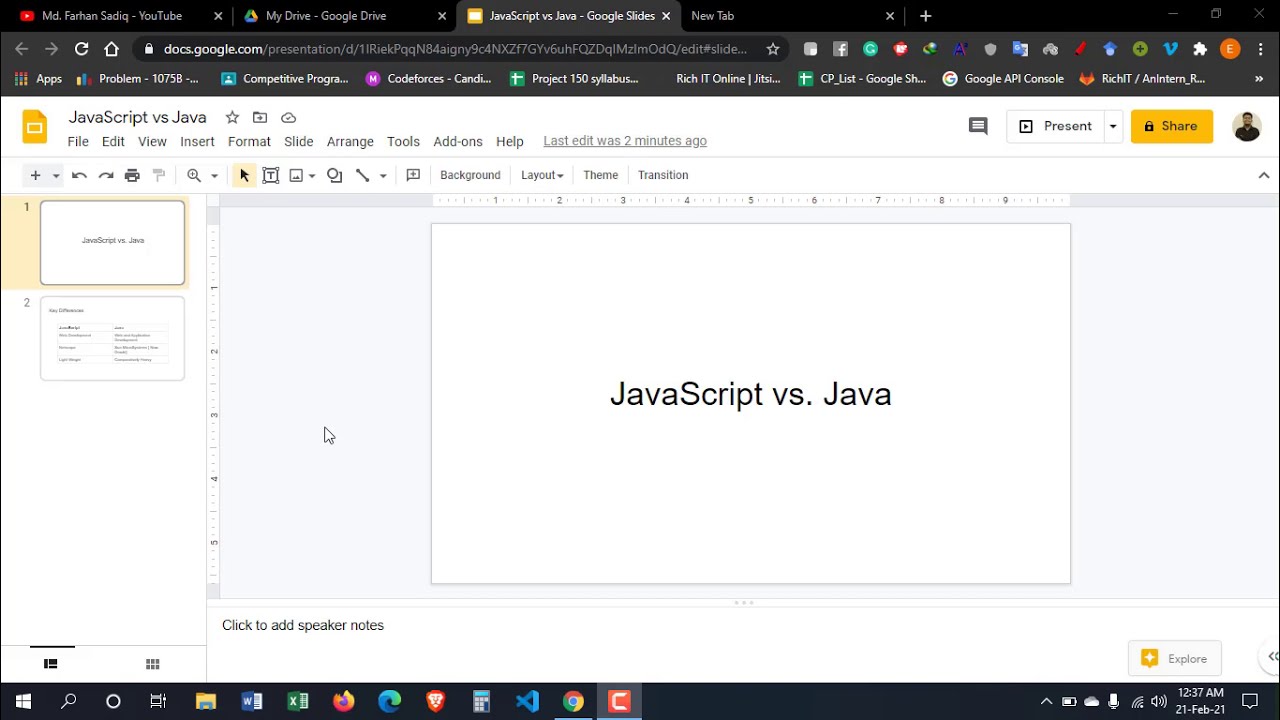 JavaScript vs. Java || Javascript || Java || Programming || 2021