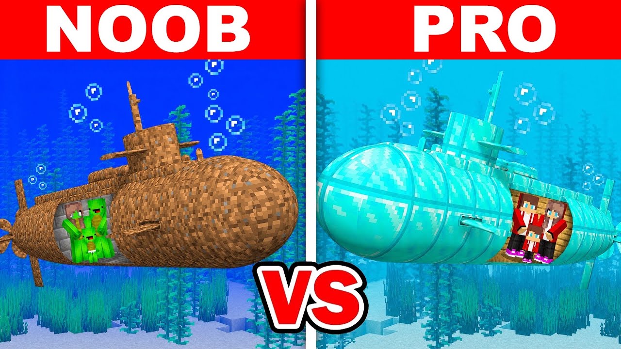 Mikey & JJ Family - NOOB vs PRO : Strongest SUBMARINE Base!