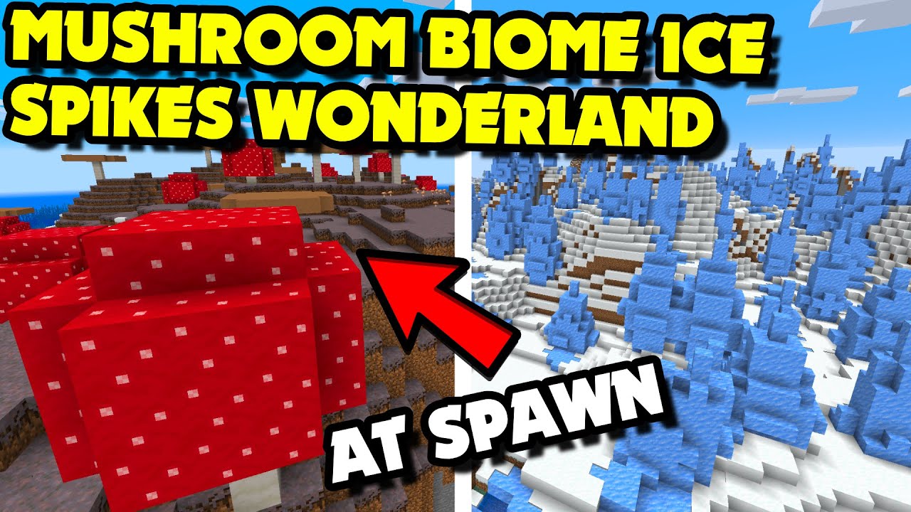 Mushroom Biome ICE SPIKES Winter Wonderland Seed (Minecraft Seed ...