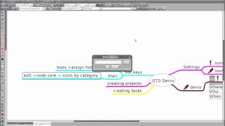 how to: GTD (settings) and freeplane (hot keys) (audio inexplicably dies in the middle, sorry)