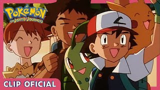 Chikorita y Pikachu | Pokémon Los Viajes de Johto | Clip oficial