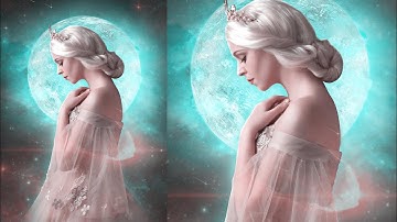 Fantasy Moon & Girl | Photoshop Manipulation Tutorial | Photoshop cc