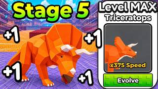 Unlocking MAX LEVEL Triceratops Evolution in +1 Speed Evolve! (Roblox)