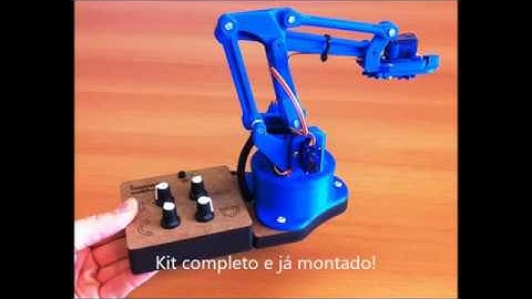 Braço robótico completo com servos e controle remoto - Arduíno
