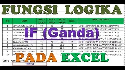 Contoh Fungsi Logika IF Ganda Pada Excel