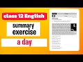 A Day Summary & Exercise | Class 12 Compulsory English A Day Exercise | NEB