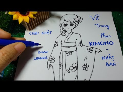 Vẽ thời trang Nhật Bản / Cách vẽ chibi Nhật Bản / Vẽ Kimono / Bởi NHẬT KHÁNH