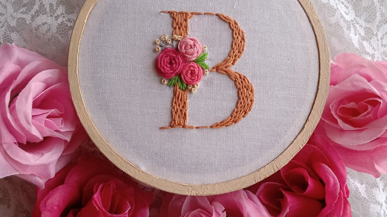 Monogram embroidery letter B YouTube