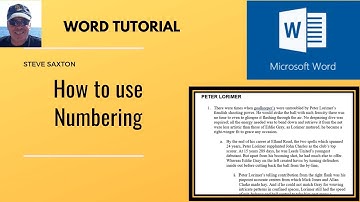 Numbered lists in Microsoft Word