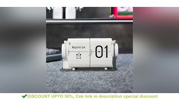 Vintage Flip Clock - Smart Mechanical Desk Calendar with Automatic Date & Alarm,Retro Time Managemen