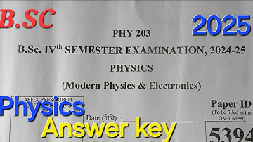 Answer key-2025|| Modern Physics & Electronics|| BSc Physics 4th sem|| #answerkey​ #ddu​ #bsc​ #mcq​