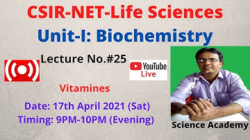 Live CSIR Session: Biochemistry Unit: Vitamins II CSIR-NET-Life Science II