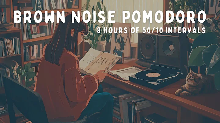 8 Hour Pomodoro | 50 Minute Intervals | with BROWN NOISE for ADHD Focus 🎧📚