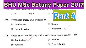 bhu msc botany entrance paper 2017 - Solved Paper - Part 4