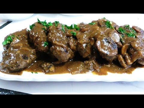 SALISBURY STEAK WITH ONION MUSHROOM GRAVY