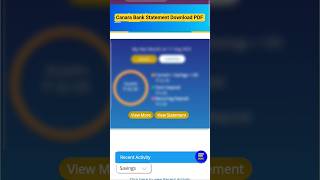 Canara Bank Statement PDF Download | Canara Bank Statement Kaise Nikale Mobile Se #shorts