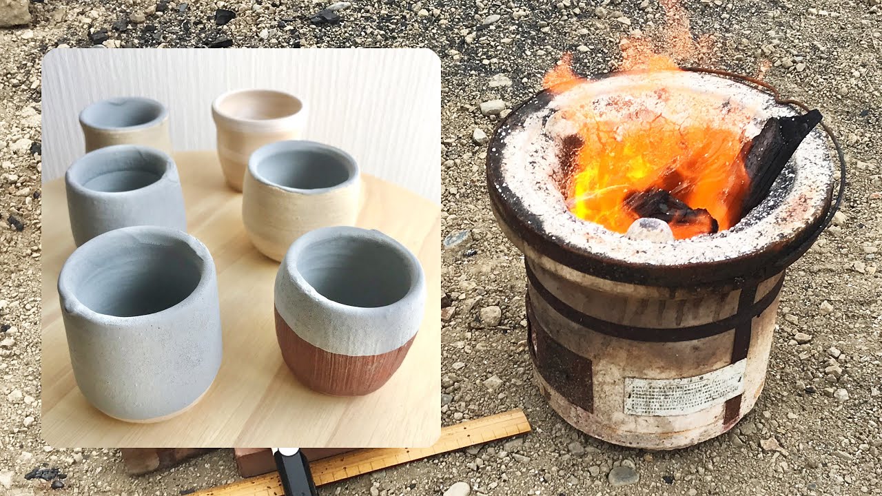 七輪陶芸 Clay BBQ Grill Pottery お猪口 Sake Cups YouTube
